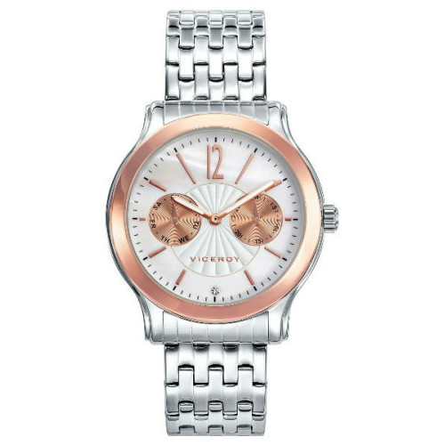 Reloj multifuncion moderno para señora con bisel color oro rosa de  Viceroy 42250-05
