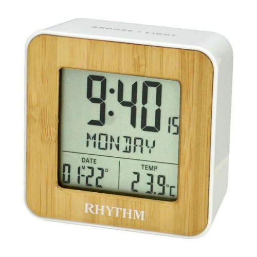 Despertador Digital RHYTHM con calendario en español LCT085NR03
