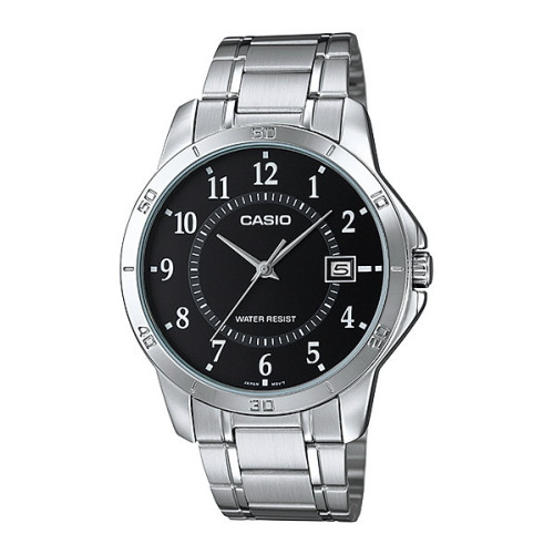 Reloj Caballero Casio plateado con numeros MTP-V004D-1B