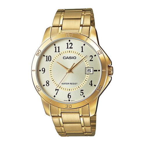 Reloj Caballero Casio dorado con numeros MTP-V004G-9B