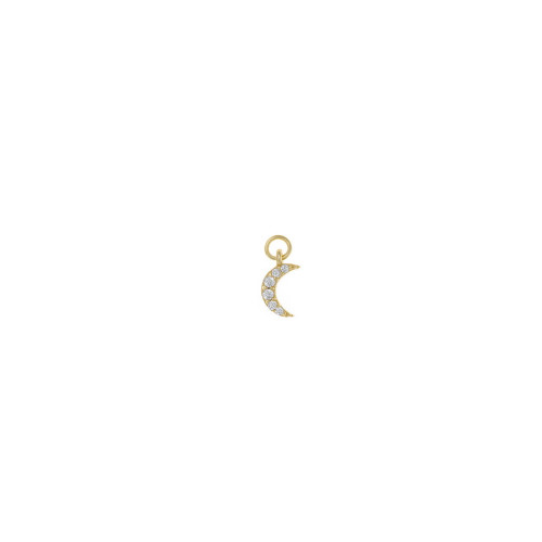 Charm plata Luna con circonitas dorada