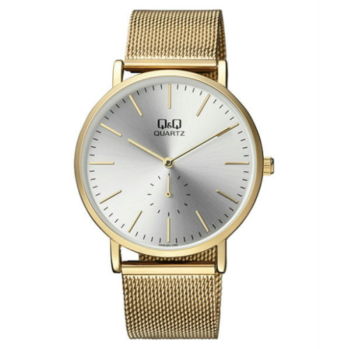 Reloj de moda dorado para Hombre y Mujer con pulsera de malla Q96J001Y