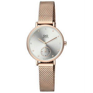 Reloj de moda retro color oro rosa para mujer Q&Q QA97J011Y