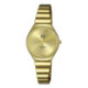 Reloj dorado Mujer sumergible de acero esfera dorada de Q&Q S293J010Y