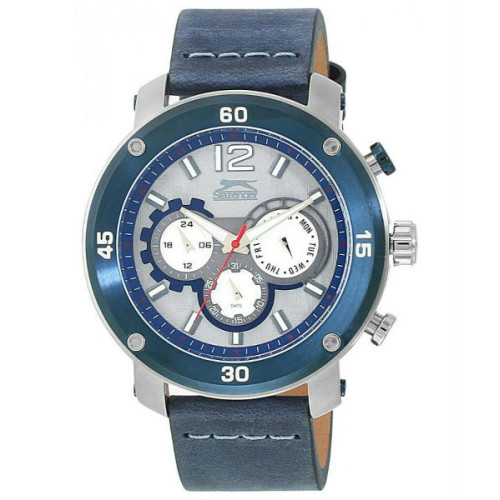 Reloj deportivo sumergible  para hombre Slazenger multifuncion con correa azul SL.09.1360.2.03