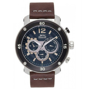 Reloj deportivo sumergible  para hombre Slazenger multifuncion con correa de piel SL.09.1360.2.04