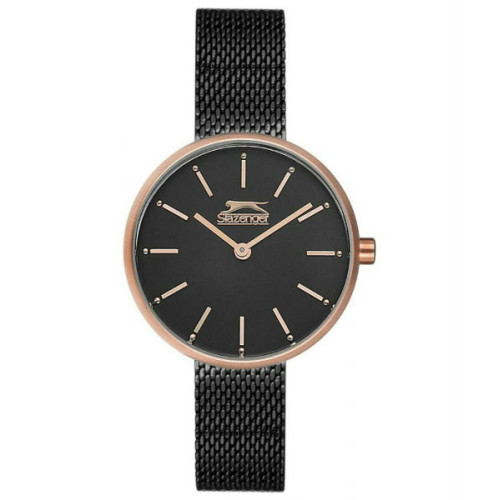 Reloj con cadena malla color negro y oro rosa para mujer SLAZENGER SL.09.6168.3.02