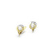 Pendiente oro bicolor con perla y circonitas de 18K Joyas
