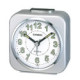 CASIO Despertador barato color plata analógico con alarma de sonido zumbador, luz y repetición TQ-143-8EF