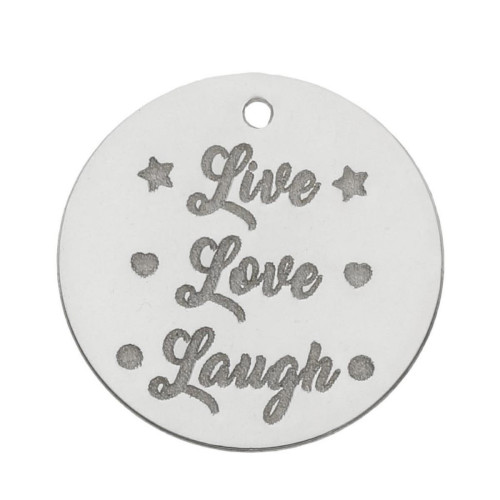 Abalorio plata Live Love Laugh