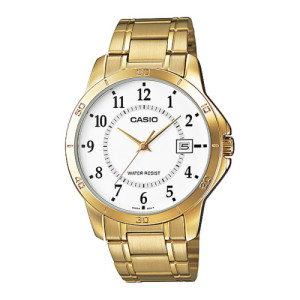 Reloj Caballero Casio dorado con numeros MTP-V004G-7B