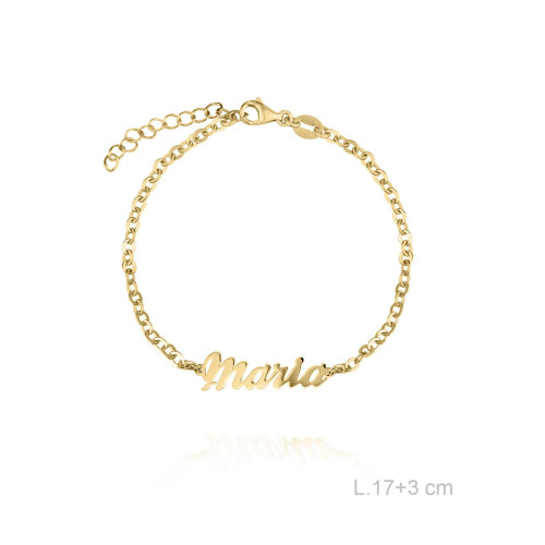 Pulsera plata dorado con nombre personalizada a eligir