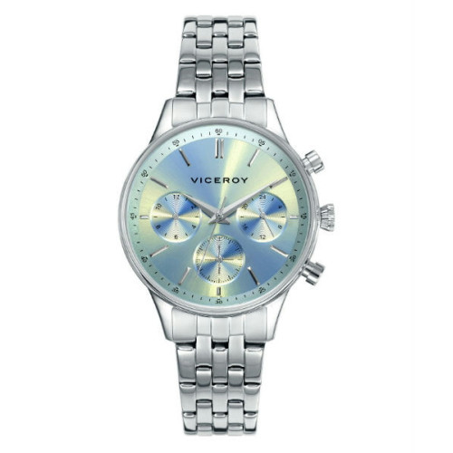 Reloj tres esferas Viceroy para señora sumergible esfera azul claro 40852-65