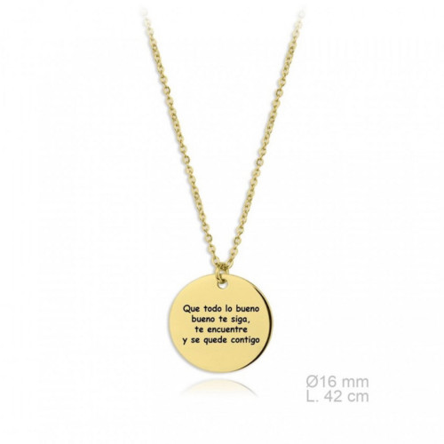 Collar plata dorado con placa personalizable a eligir