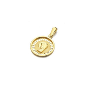 Colgante Medalla Oro Amarillo Comunión Virgen Niña 18K Joyas