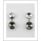 Pendientes Plata Swarovski Colgante Doble Chatón Cristal Gris LARRÉ PLATA