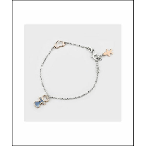 Pulsera Plata Bicolor Chupete Azul Nácar LARRÉ PLATA