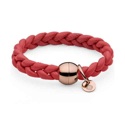 Pulsera Acero Rosa Cuero CODINO de QUDO Joyas