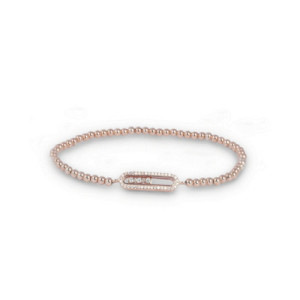 Pulsera Plata Rosa Bolitas Circonitas de LUXENTER Joyas