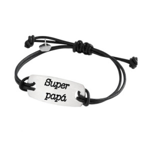 Pulsera Plata Cuero Papá MARDUK