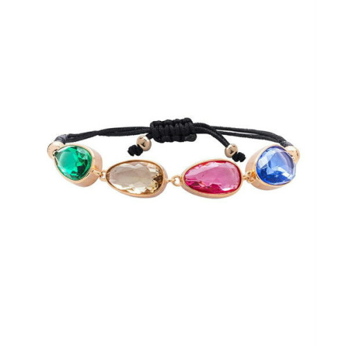 Pulsera STEMARK Plata Rosa Macramé Cuarzo Hidrotermal Multicolor LUXENTER