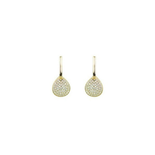 Pendientes Plata Baño Oro Lágrima Circonitas Luxenter