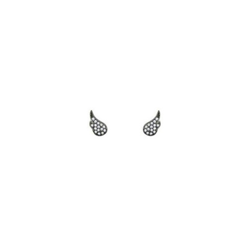 Pendientes Plata Negra Alas Angel Circonitas Luxenter