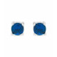 Pendientes Piercing Plata BRANDSA Solitario Circonita Azul 4mm Rosca LUXENTER