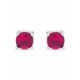 Pendientes Piercing Plata BRANDSA Solitario Circonita Roja 4mm Rosca LUXENTER