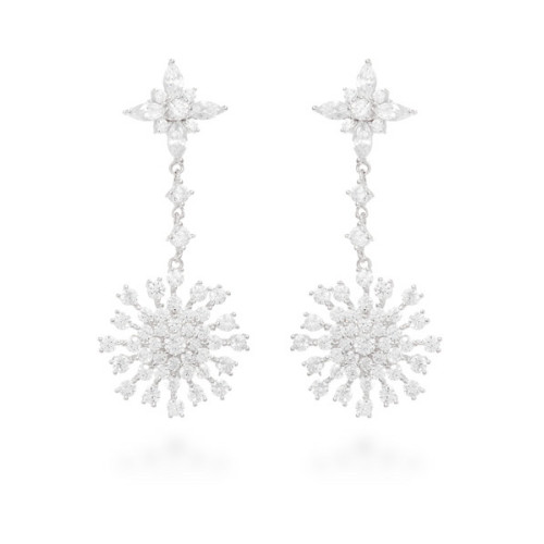 Pendientes Plata Nieve Circonitas Zuka LUXENTER Joyas