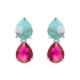 Pendientes Plata CHARCLA Turquesas Cristal Rosa LUXENTER