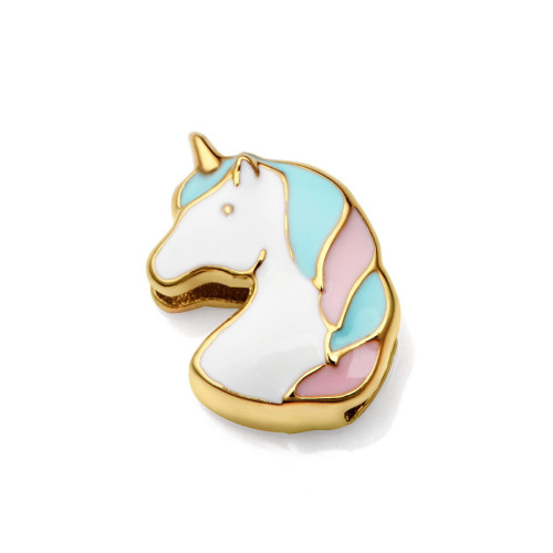 Motivo dorado forma de unicornio para pulsera