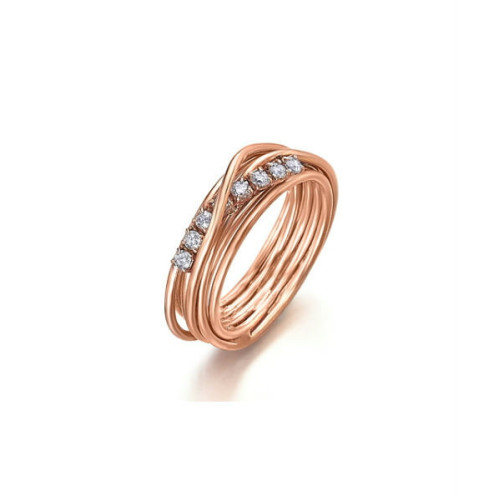 Anillo plata rosa mujer con circonitas LeCarré