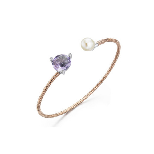 LeCarré pulsera moderna plata rígida abierta