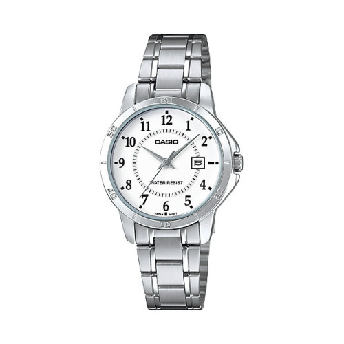 Reloj Señora Casio plateado con numeros LTP-V004D-7B