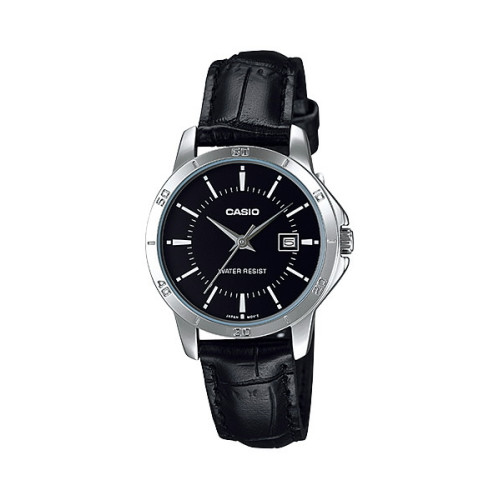 Reloj Señora Casio plateado con correa de piel LTP-V004L-1A