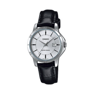 Reloj Señora Casio plateado con correa de piel LTP-V004L-7A