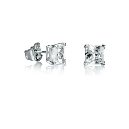 Pendientes Plata Solitario Circonita Princesa 6mm Viceroy