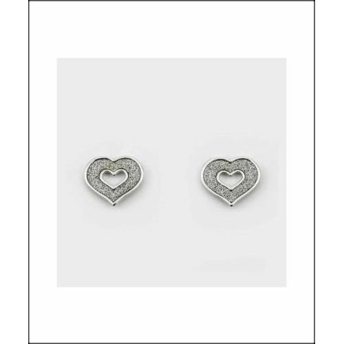 Pendientes Plata Corazón Circonitas LARRÉ PLATA