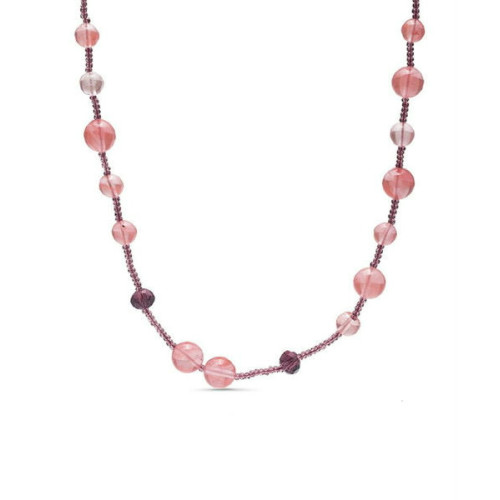 Collar Largo WARU Rosa Cristal Granate LUXENTER