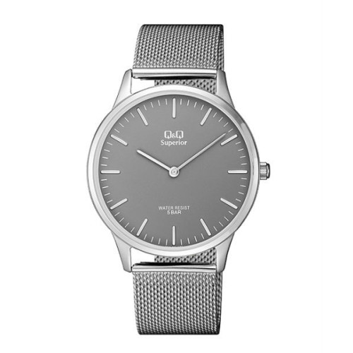 Oferta Relojes Q Q de moda Acero Sumergible Hombre esfera gris