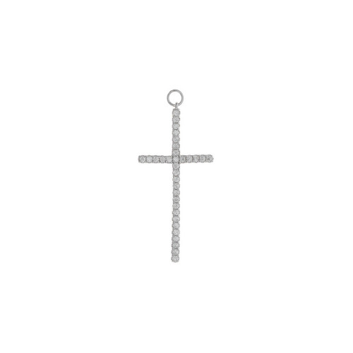 Charm plata Cruz con circonitas