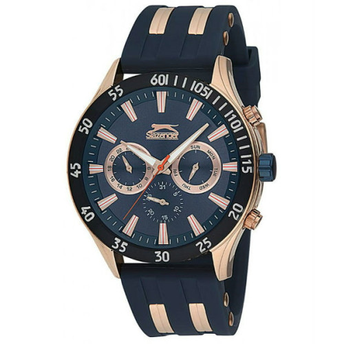 Reloj para hombre color azul Slazenger multifuncion con correa de caucho azul SL.09.6076.2.02