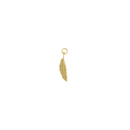 CHARM PLATA CHAPADO DORADO PLUMA