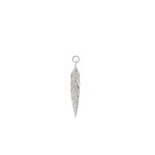 CHARM PLATA RODIO PLUMA ESTILADA