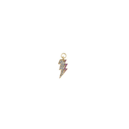 CHARM PLATA CHAPADO DORADO RAYO CIRCONIT