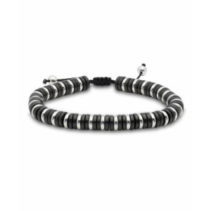 Pulsera Hombre Cordón COMECWEN Madera Negra Metal LUXENTER