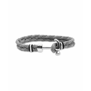 Pulsera Hombre Metal HASRA Cordón Gris Ancla LUXENTER