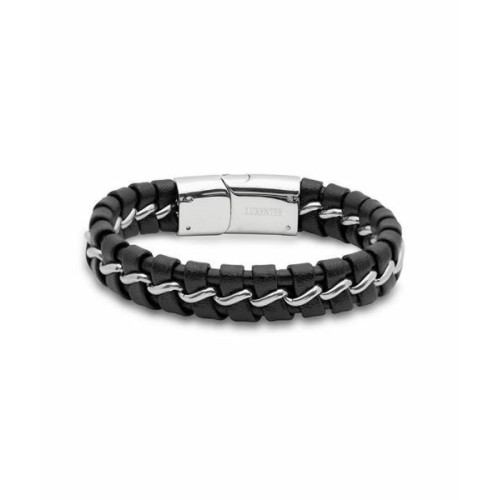 Pulsera Hombre Metal MANHEW Piel Negro LUXENTER