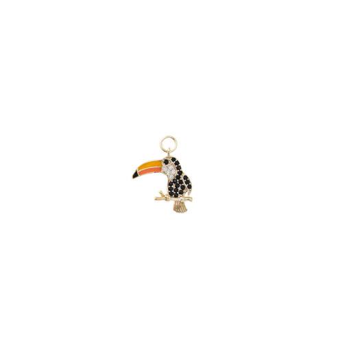 CHARM PLATA CHAPADO DORADO TUCAN CIRCONI